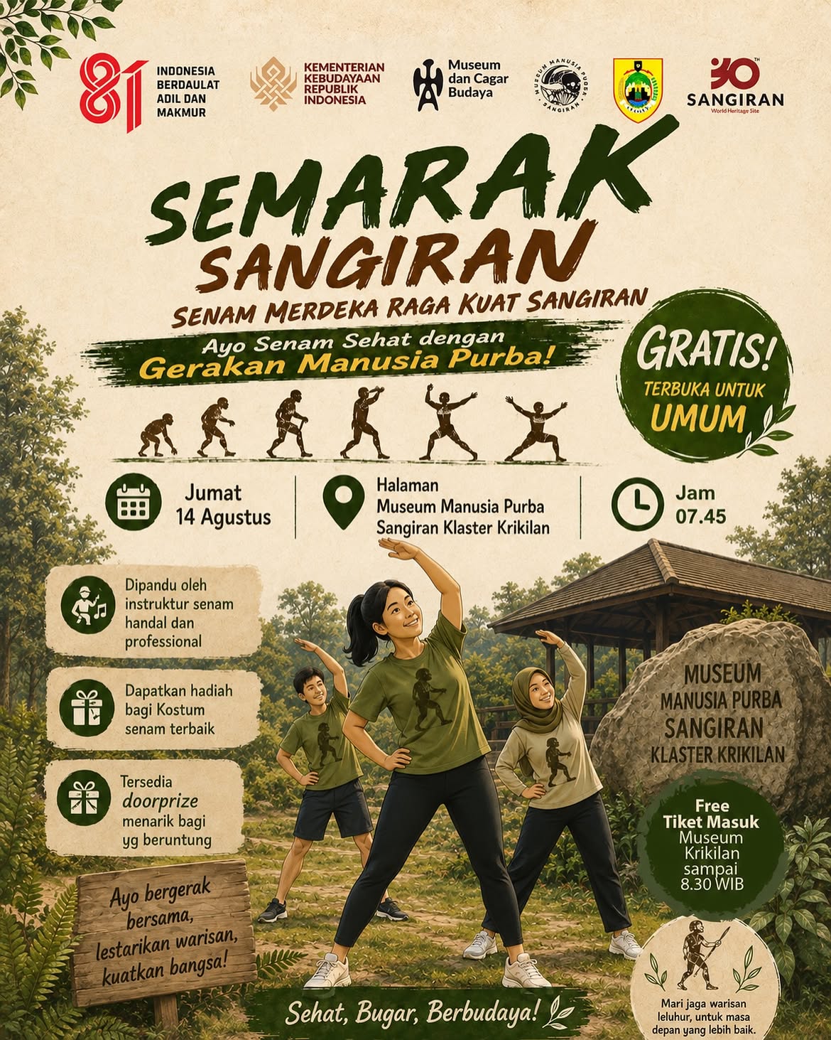 Semarak Sangiran - Senam Merdeka Raga Kuat Sangiran